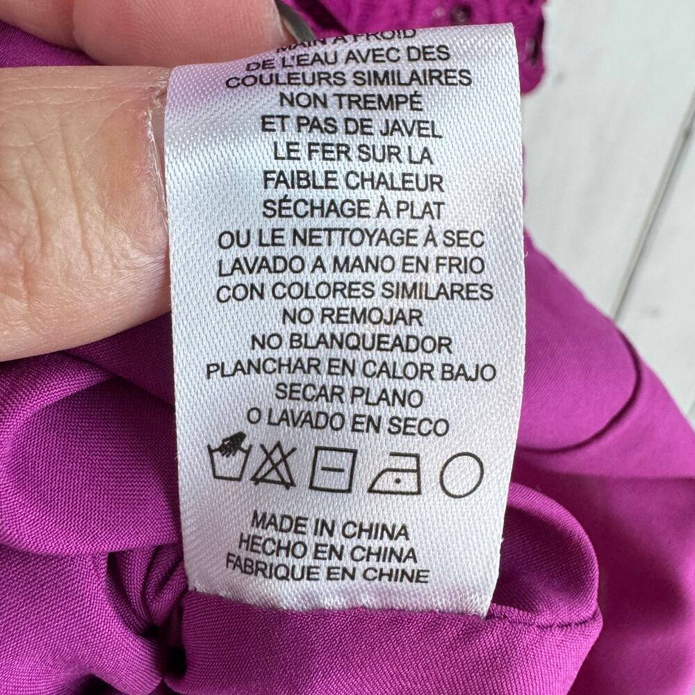 Adelyn Rae Berry Pink Purple Kinsley Puff Sleeve Lace Midi Dress Size X-Small - Picture 8 of 14